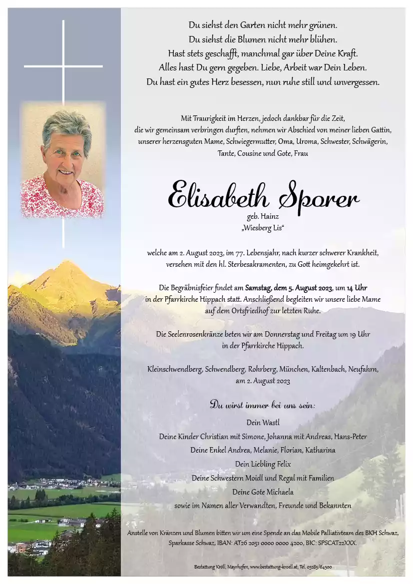 Parte von Elisabeth Sporer